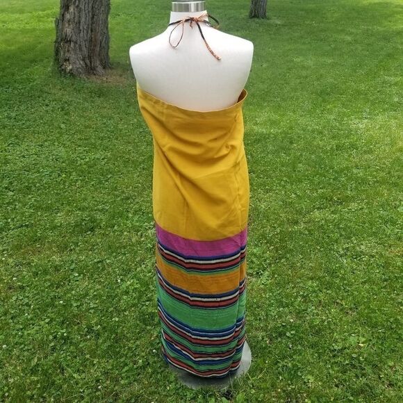 Authentic Vintage West African Handmade Buba Blouse and Iro Wrap Skirt Rainbow - Picture 4 of 6